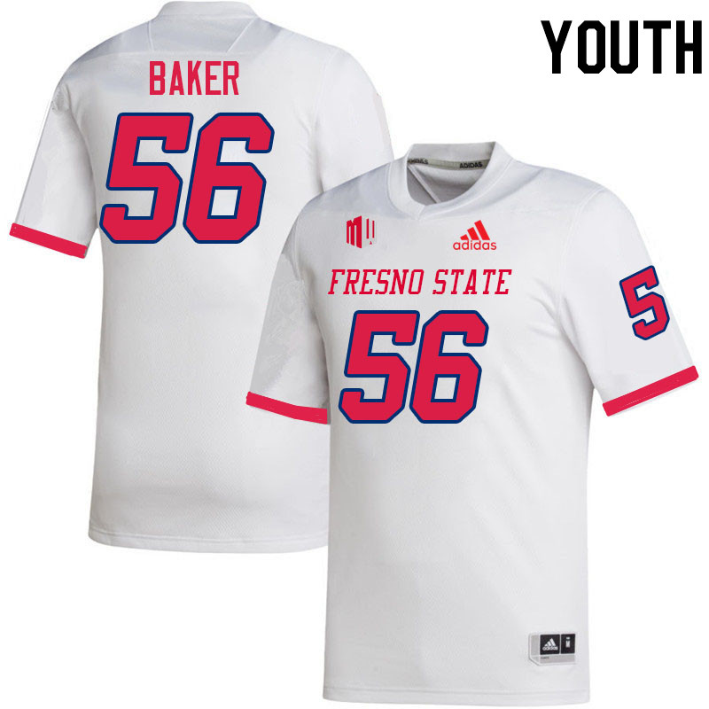 Youth #56 Ben Baker Fresno State Bulldogs College Football Jerseys Stitched-White